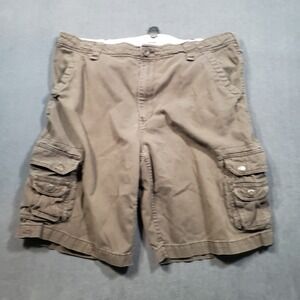 RuffHewn Cargo Shorts Mens 38 Brown 100% Cotton Multi-Pocket Outdoor Casual